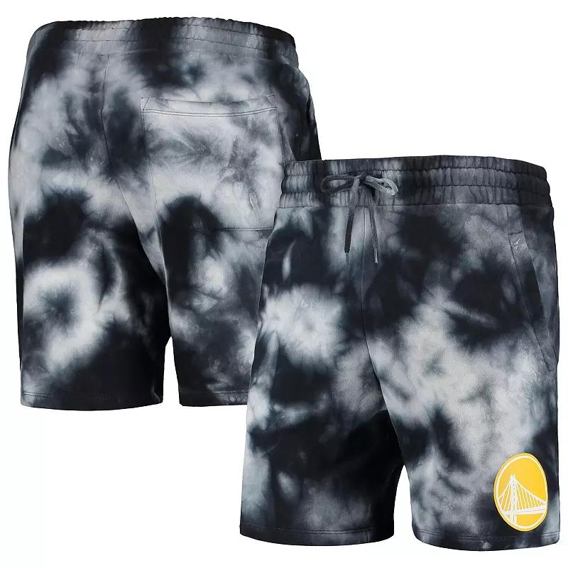 Men's New Era Black Golden State Warriors Fleece Tie-Dye Shorts,  Product Image