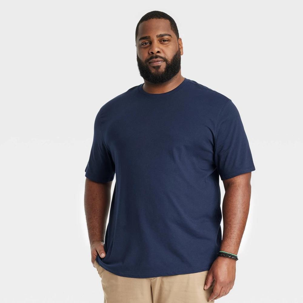 Men's Every Wear Short Sleeve T-Shirt - Goodfellow & Co™ Xavier Navy L: Crew Neck Product Image