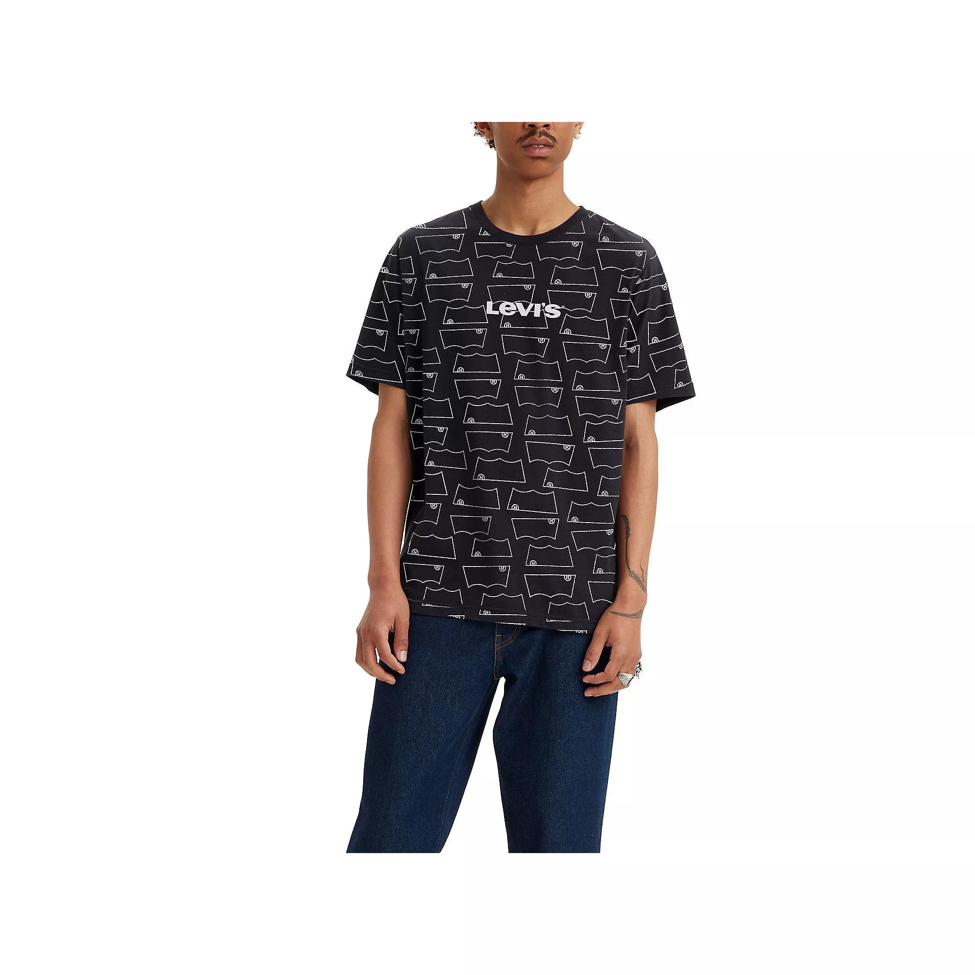 Men's Levi's® Relaxed-Fit Allover Logo Tee, Size: Medium, Bw Black Product Image