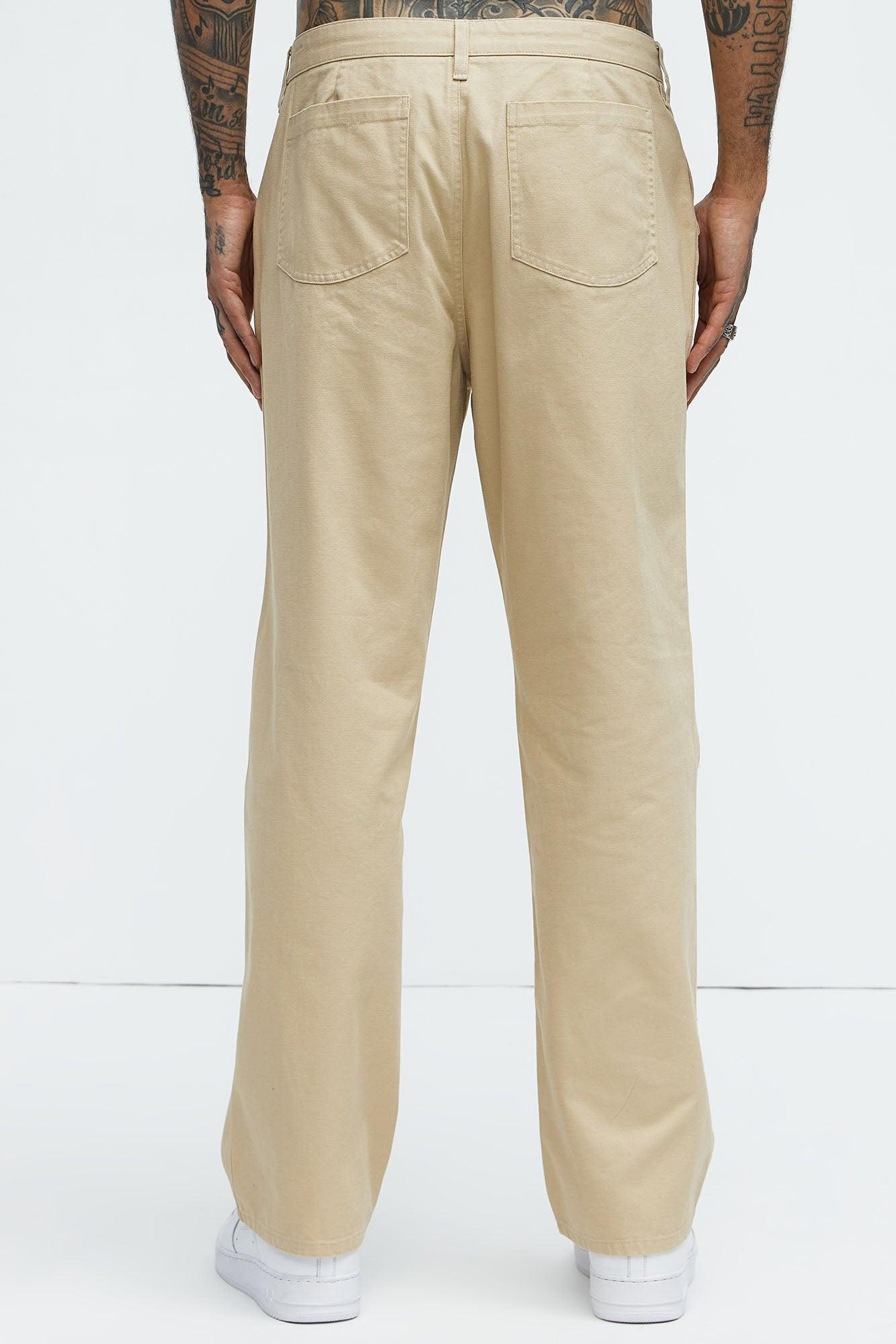 Berry Fatigue Straight Pants - Khaki Product Image