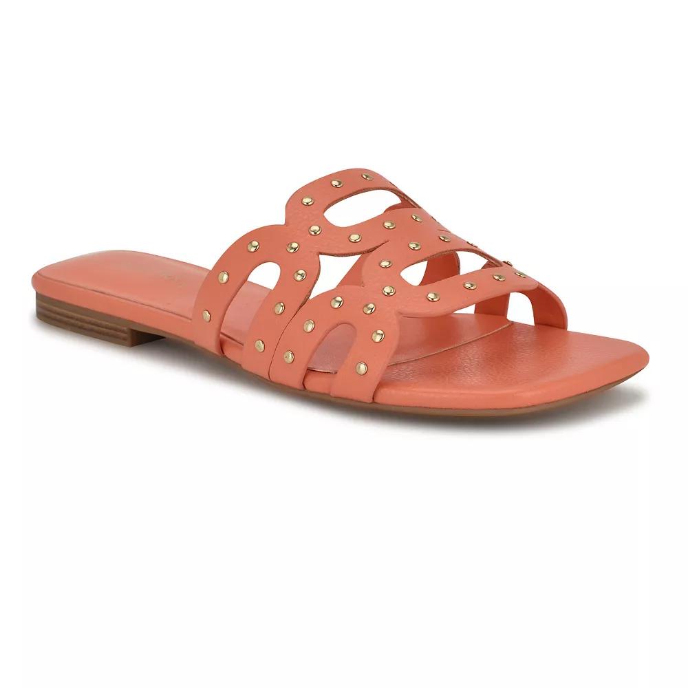 Nine West Mckinna Women's Slip-On Square Toe Flat Sandals, Size: 5, Orange Product Image