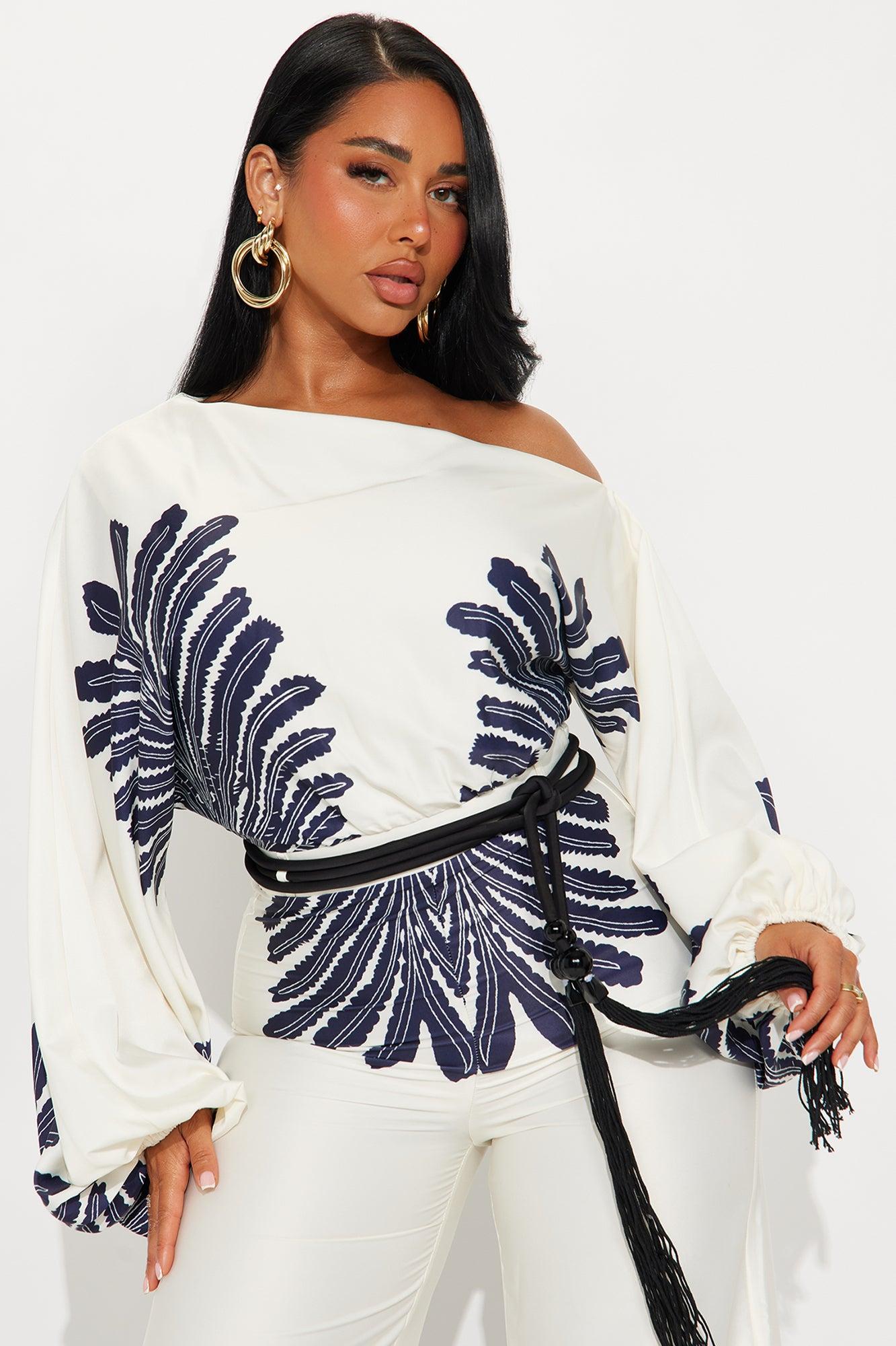 Santorini Stopover Satin Jumpsuit - Navy/combo Product Image