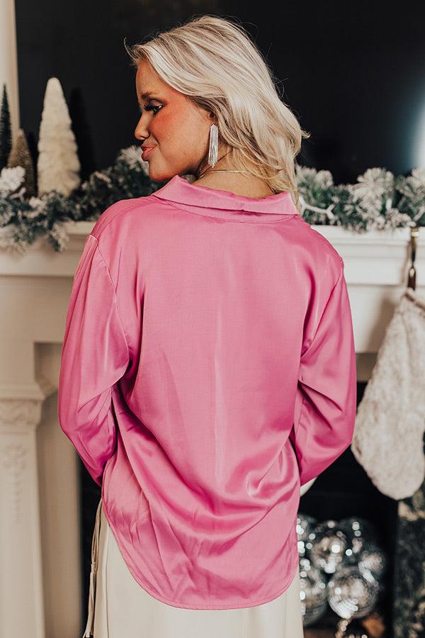 Fashionable Scene Satin Feather Top In Blush Product Image