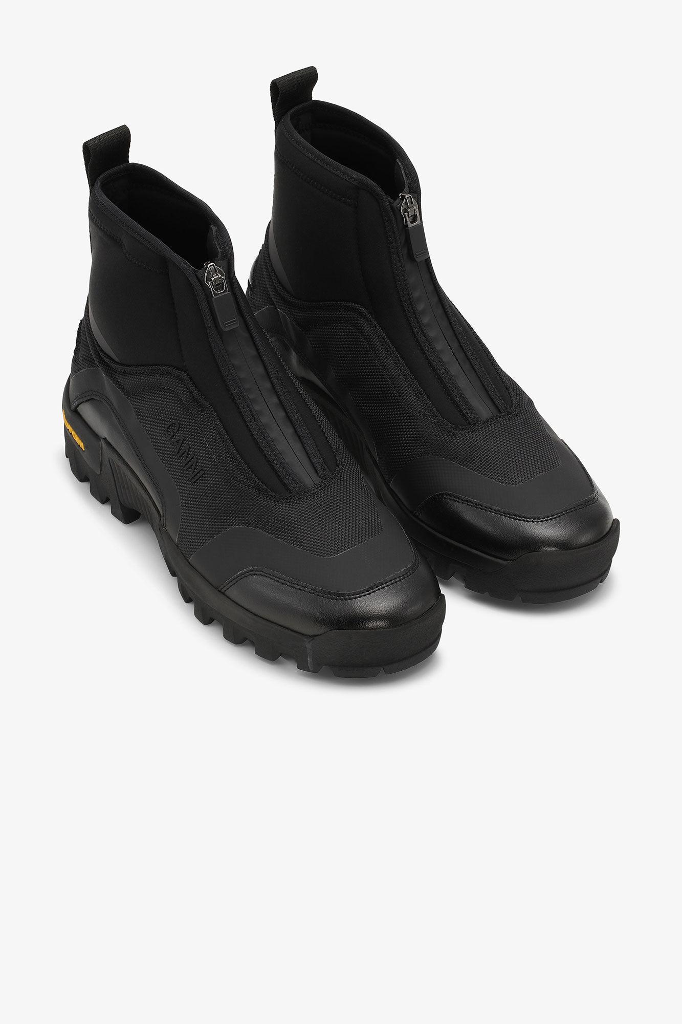 Black Performance High Top Zip Sneakers Product Image