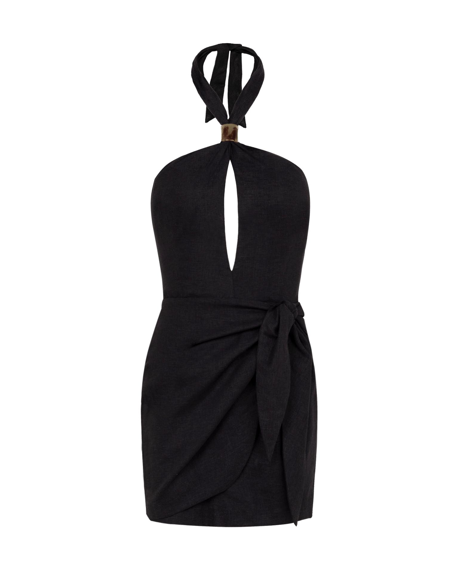 Luna Short Dress - Black Product Image