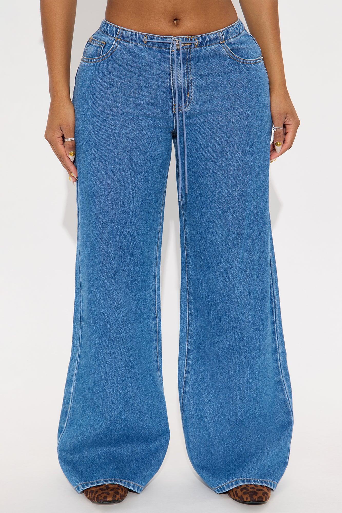 Crosby Toggle Waist Wide Leg Jeans - Medium Wash Female Product Image