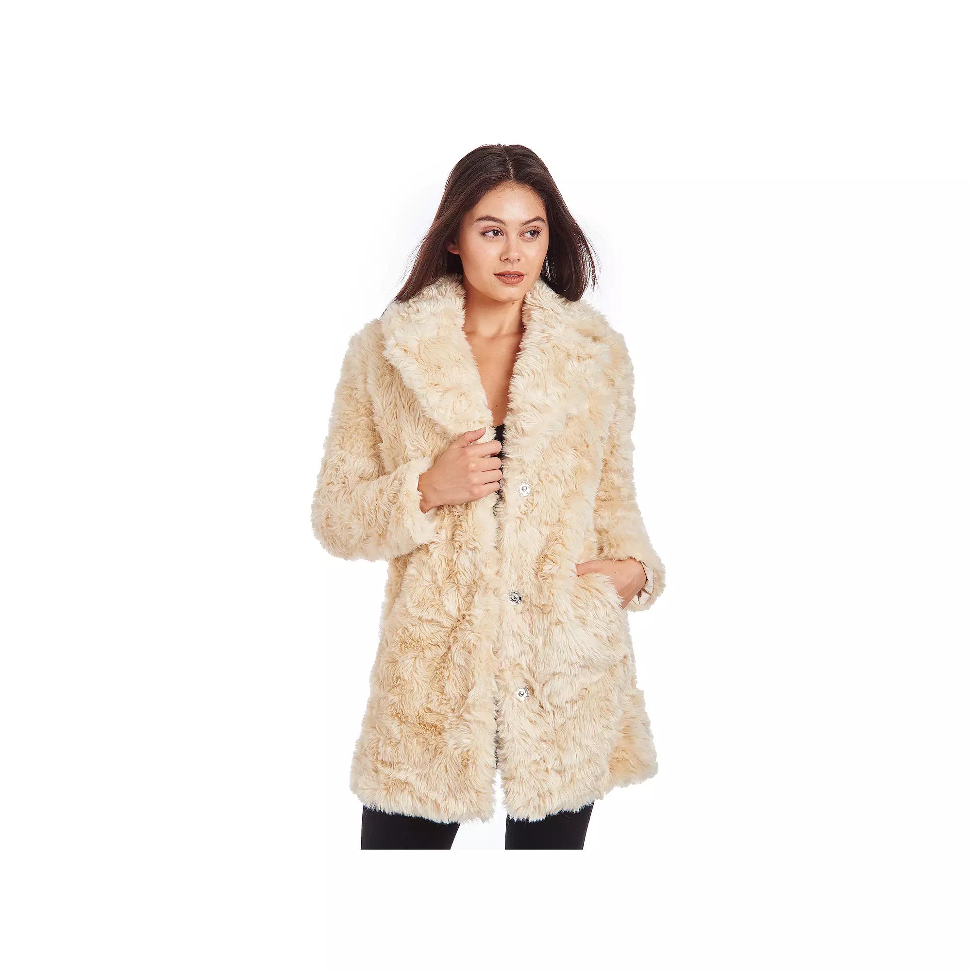 Womens Fleet Street Long Faux Fur Coat Product Image