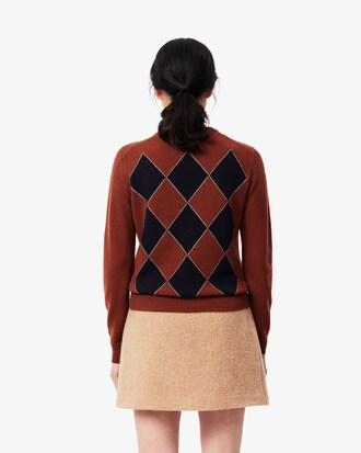 Embroidered Argyle Intarsia Sweater Product Image