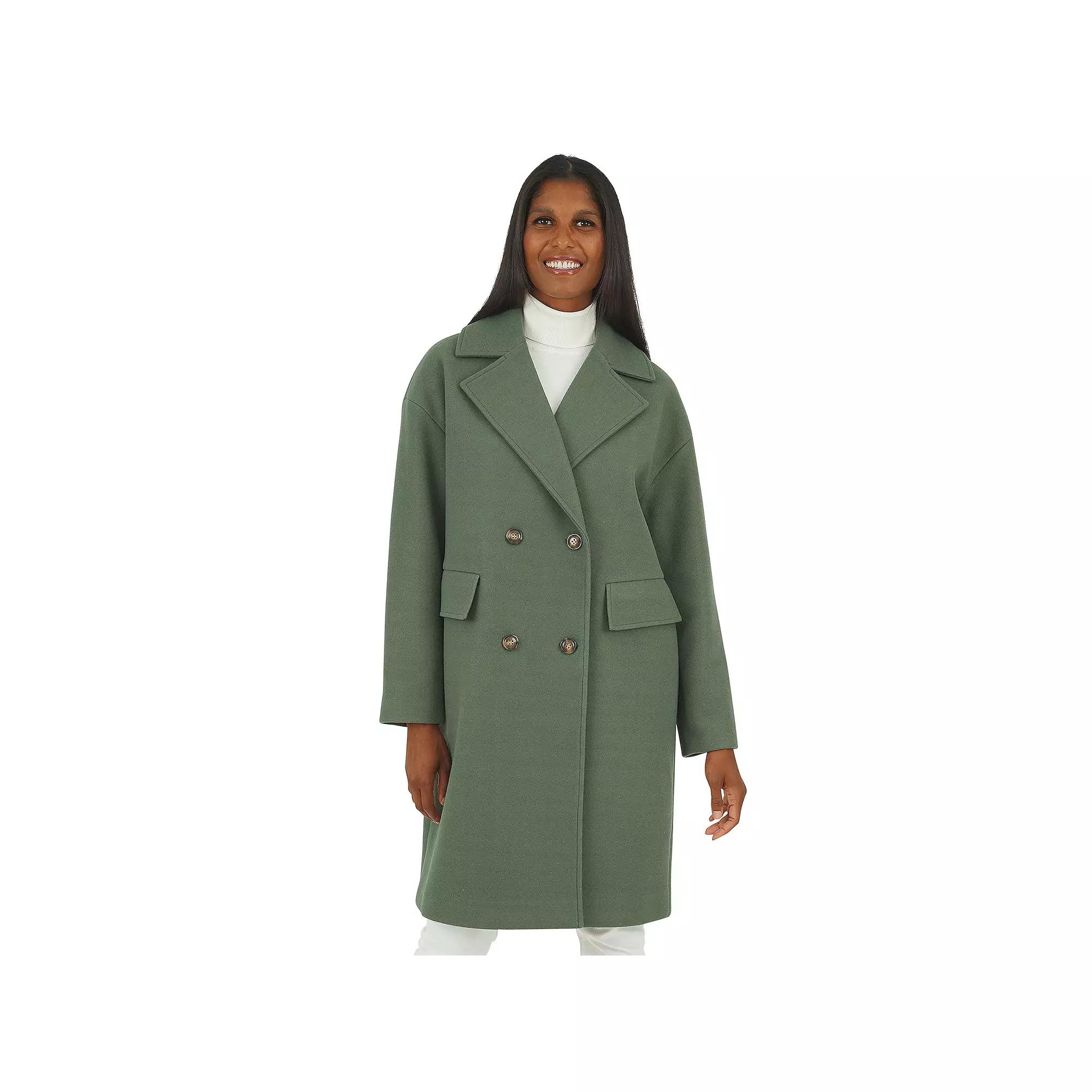 Women's Fleet Street Double Breasted Long Woven Coat,  Product Image