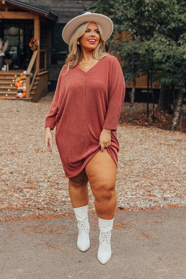 Casual Chats Shift Dress In Rustic Rose Curves Product Image