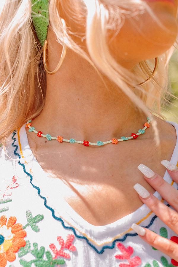 Sunshine Needed Beaded Necklace In Mint Product Image