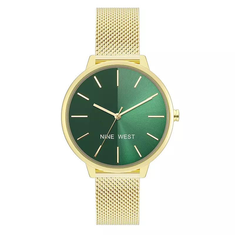 Nine West Women's Split Dial Mesh Watch, Size: Large, Pink Product Image