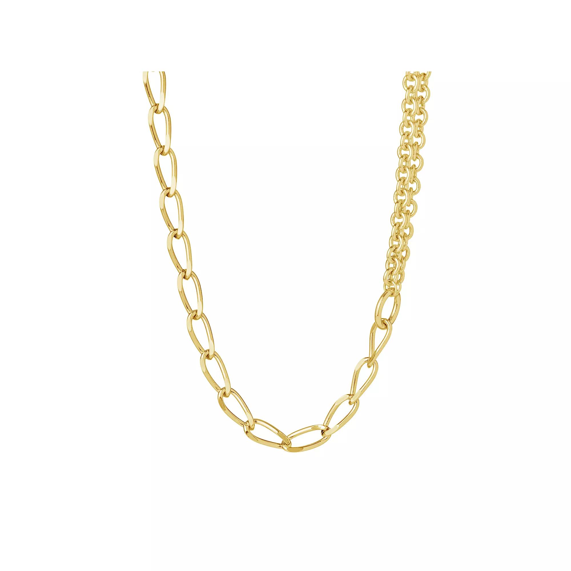 MC Collective Asymmetrical Milan Chain Necklace, Women's, Size: 16", Gold Tone Product Image