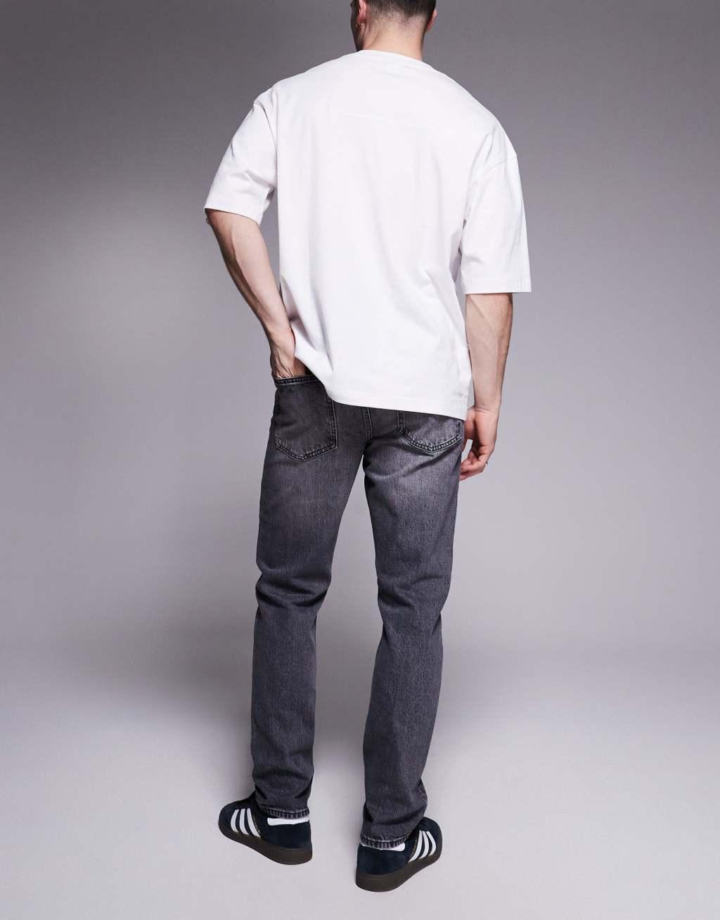 ASOS DESIGN slim fit jeans in washed black Product Image