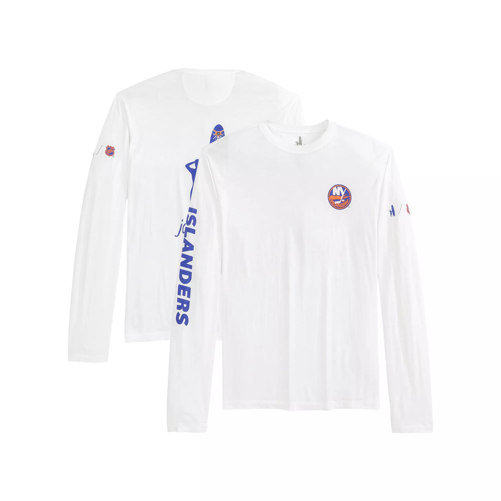 Men's johnnie-O White New York Islanders Adam Long Sleeve T-Shirt,  Product Image