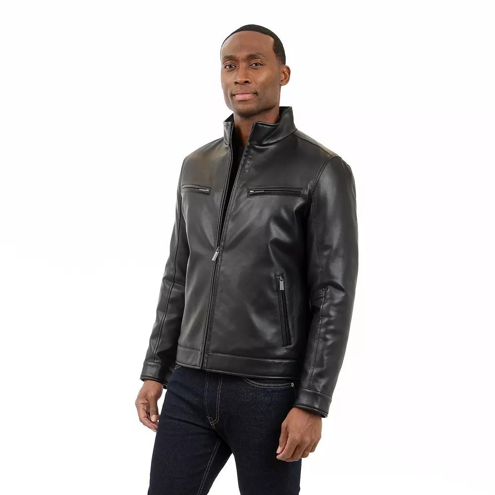 Men's London Fog Moto Faux Leather Jacket,  Product Image
