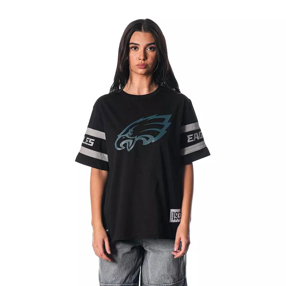 Women's The Wild Collective   Black Philadelphia Eagles Drop Shoulder T-Shirt, Size: Small Product Image