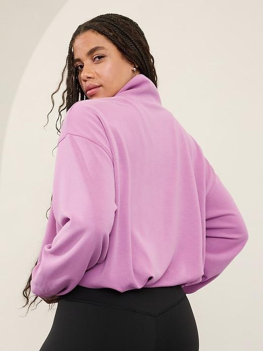 Seasoft 1/4 Zip Bubble Hem Sweatshirt Product Image