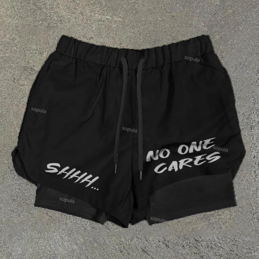 Sopula Let's Go Print Graphic Double Layer Men's Gym Shorts Product Image