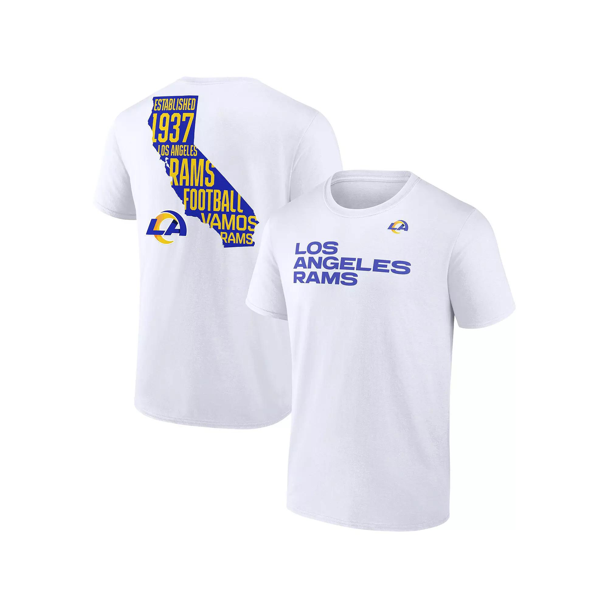Men's Fanatics White Los Angeles Rams Hot Shot State T-Shirt, Size: XL Product Image