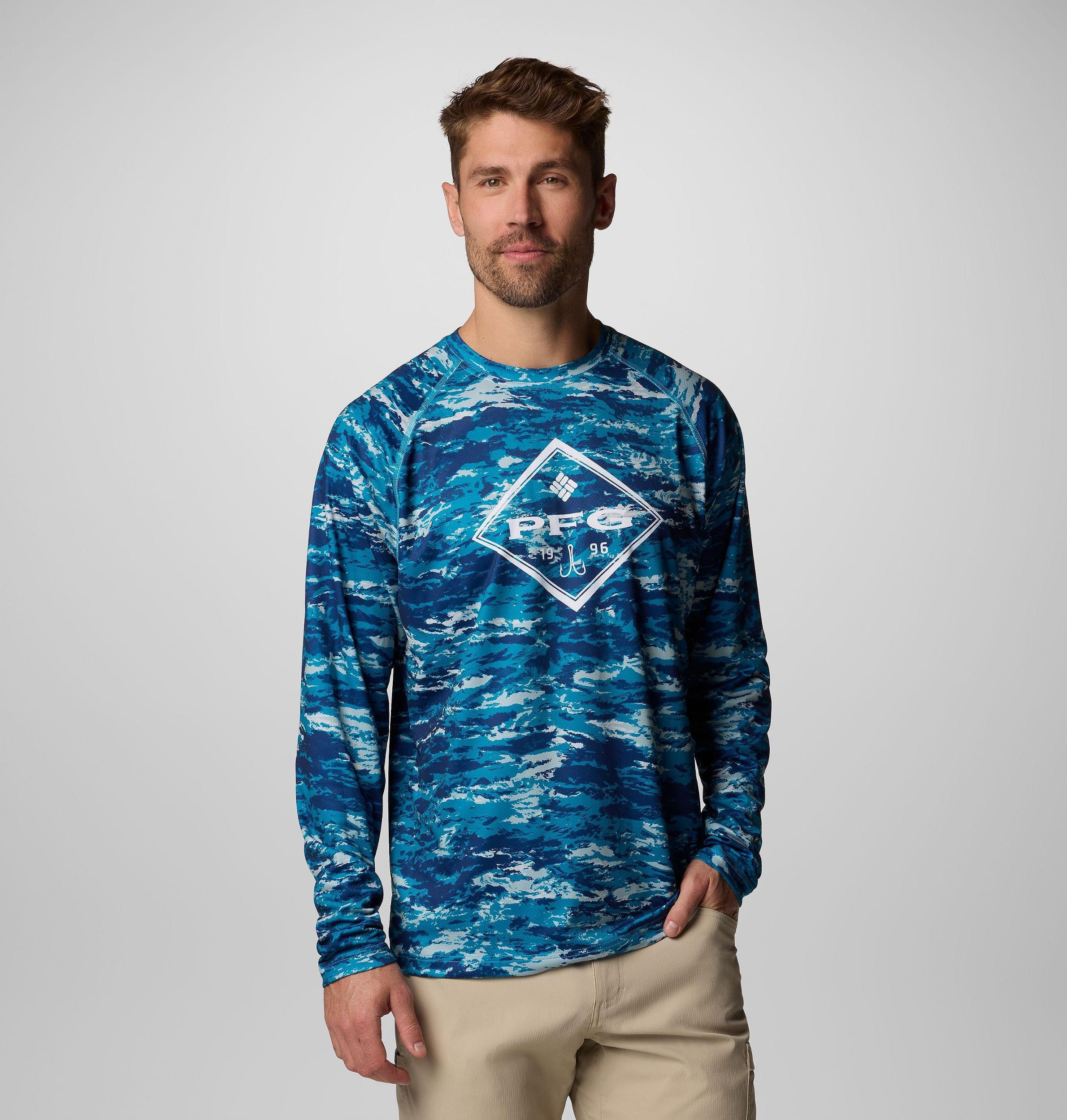 Columbia Mens PFG Super Solar Stream Graphic Long Sleeve Shirt- Product Image