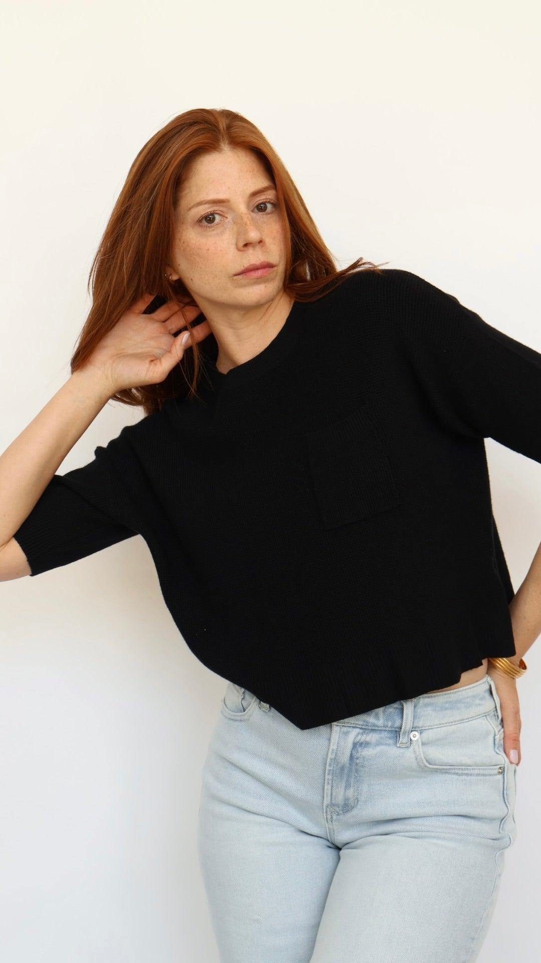 Amy Short Sleeve Knit Top Product Image