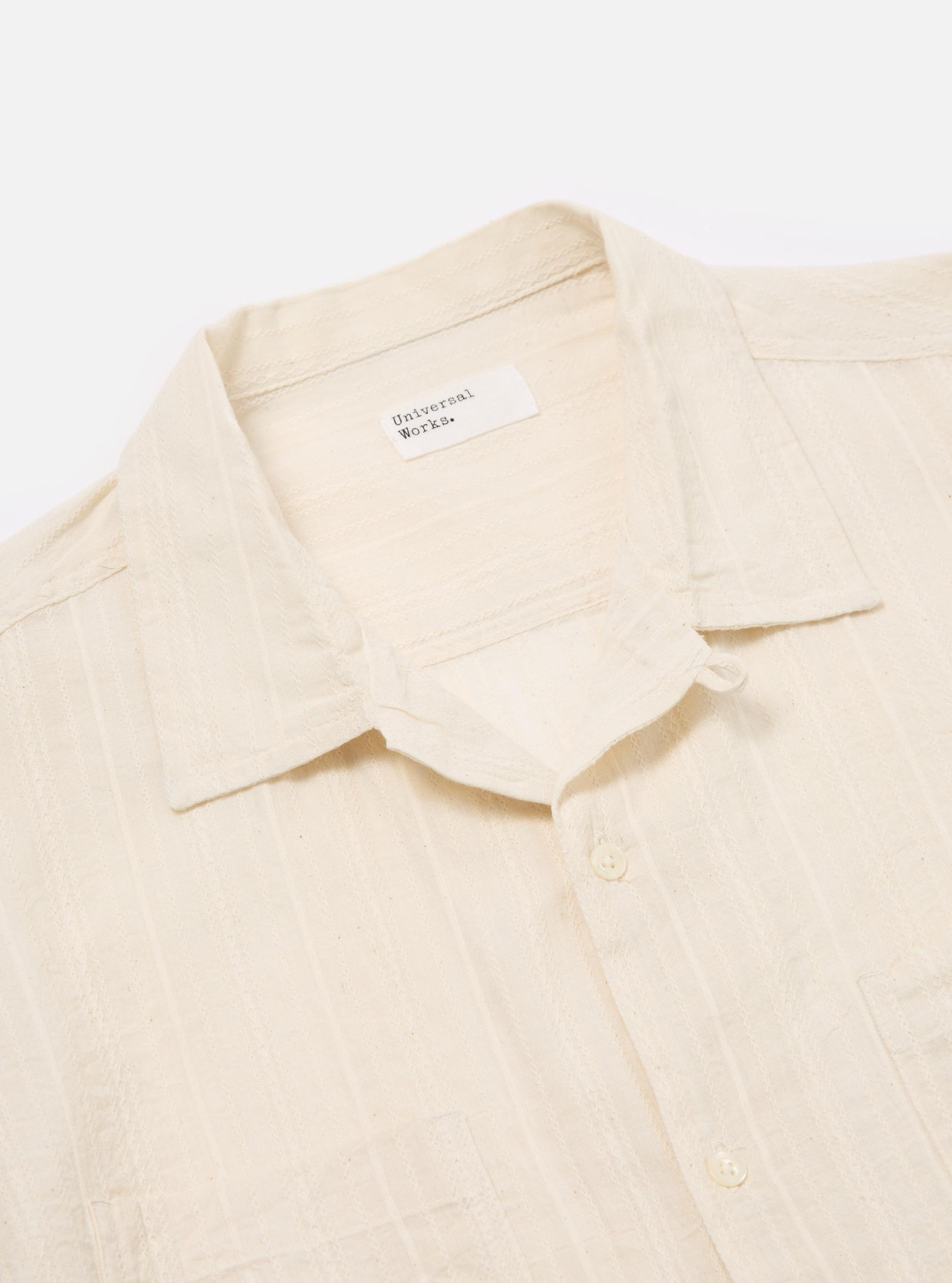 Universal Works Work Shirt in Ecru Acapulco Weave Product Image