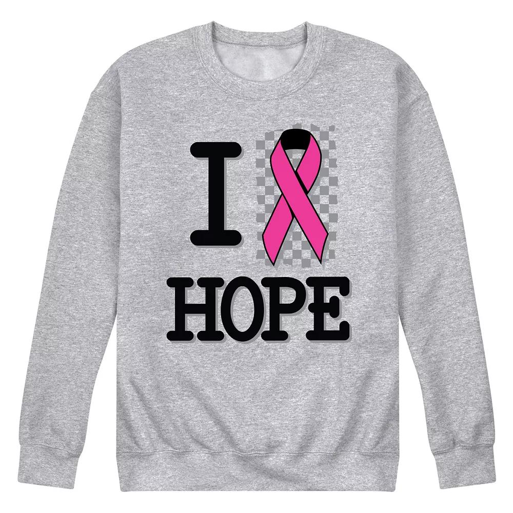 Mens Ribbon Hope Fleece Sweatshirt Grey Gray Product Image