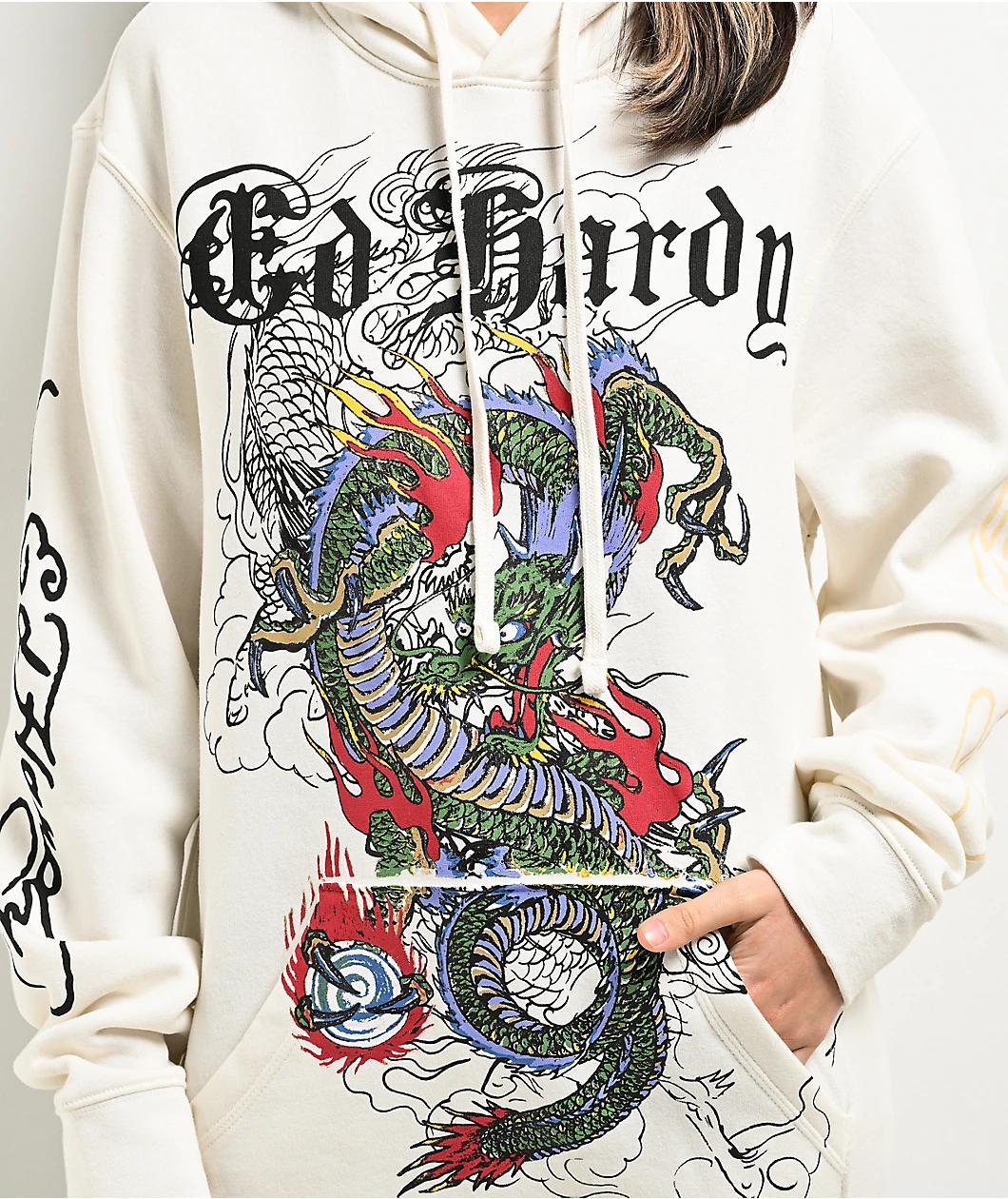 Ed Hardy Japan Dragon White Hoodie Product Image