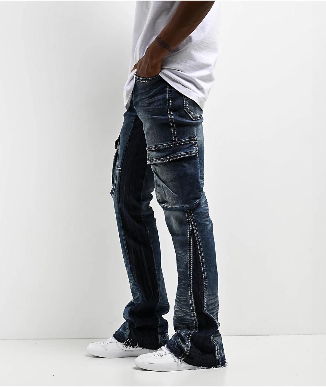 Ninth Hall Haze Cargo Stacked Flare Jeans Product Image