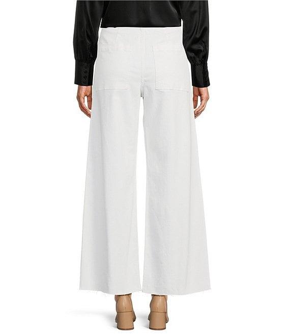 Antonio Melani Alexandra Twill High Rise Wide Leg Raw Hem Cropped Chino Pants Product Image