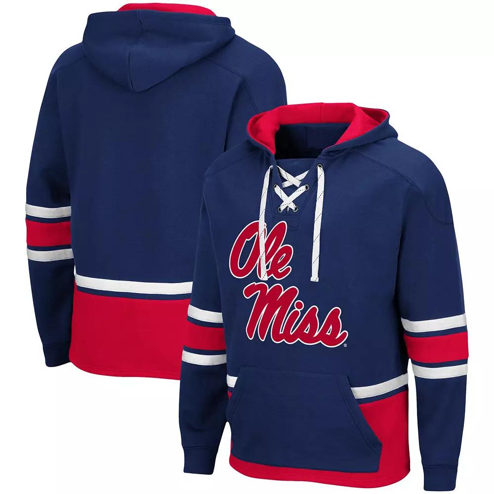 Men's Colosseum Navy Ole Miss Rebels Lace Up 3.0 Pullover Hoodie, Size: Large, Blue Product Image
