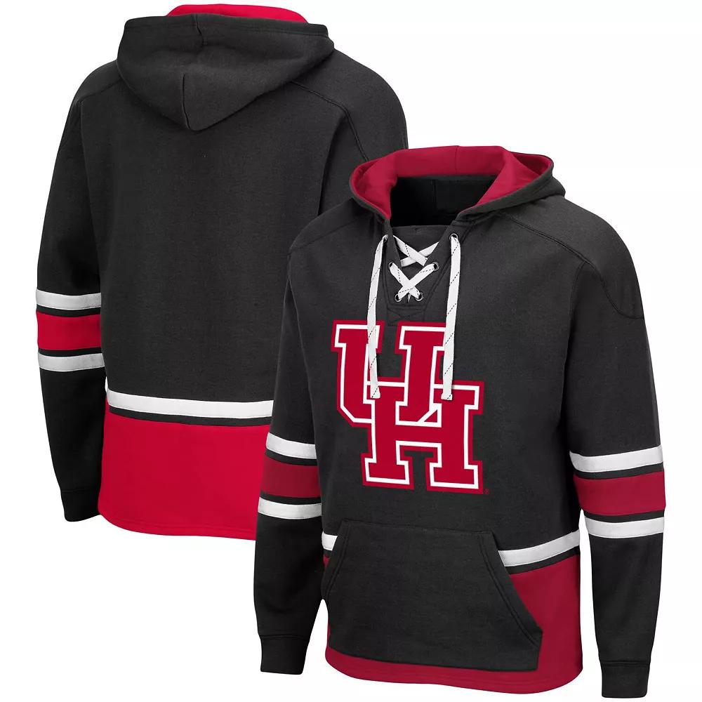 Men's Colosseum Black Houston Cougars Lace Up 3.0 Pullover Hoodie, Size: Medium, Hou Black Product Image