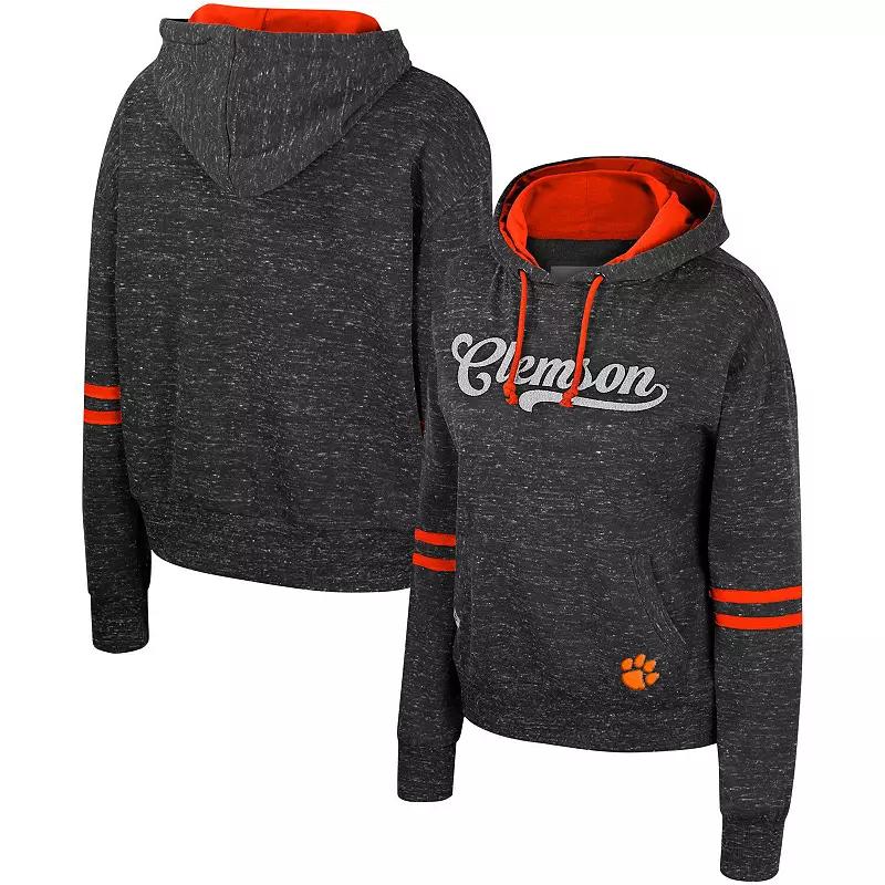 Women's Colosseum Charcoal Clemson Tigers Catherine Speckle Pullover Hoodie,  Product Image