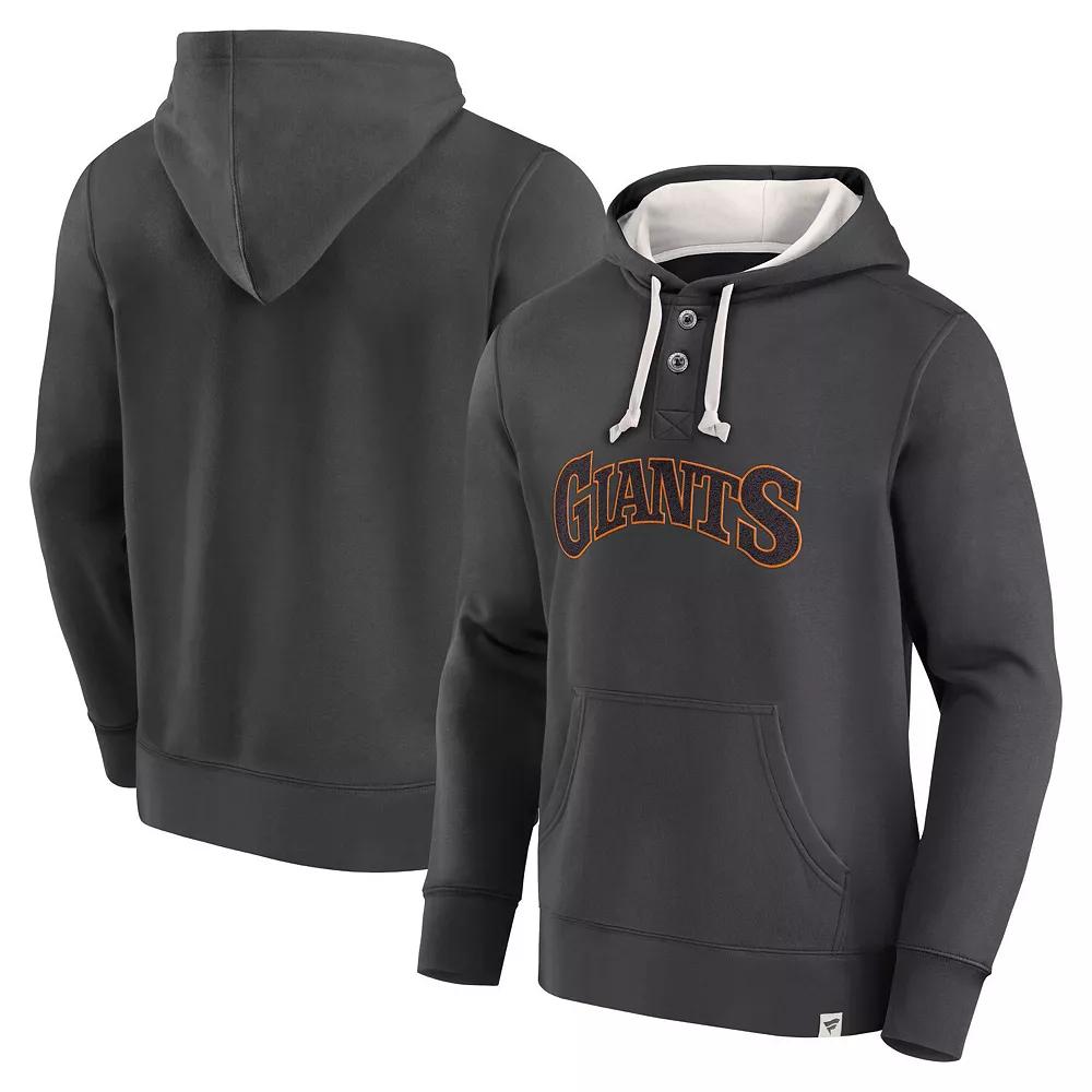 Men's Fanatics Branded Black San Francisco Giants Plan for Adversity Henley Fleece Pullover Hoodie,  Product Image