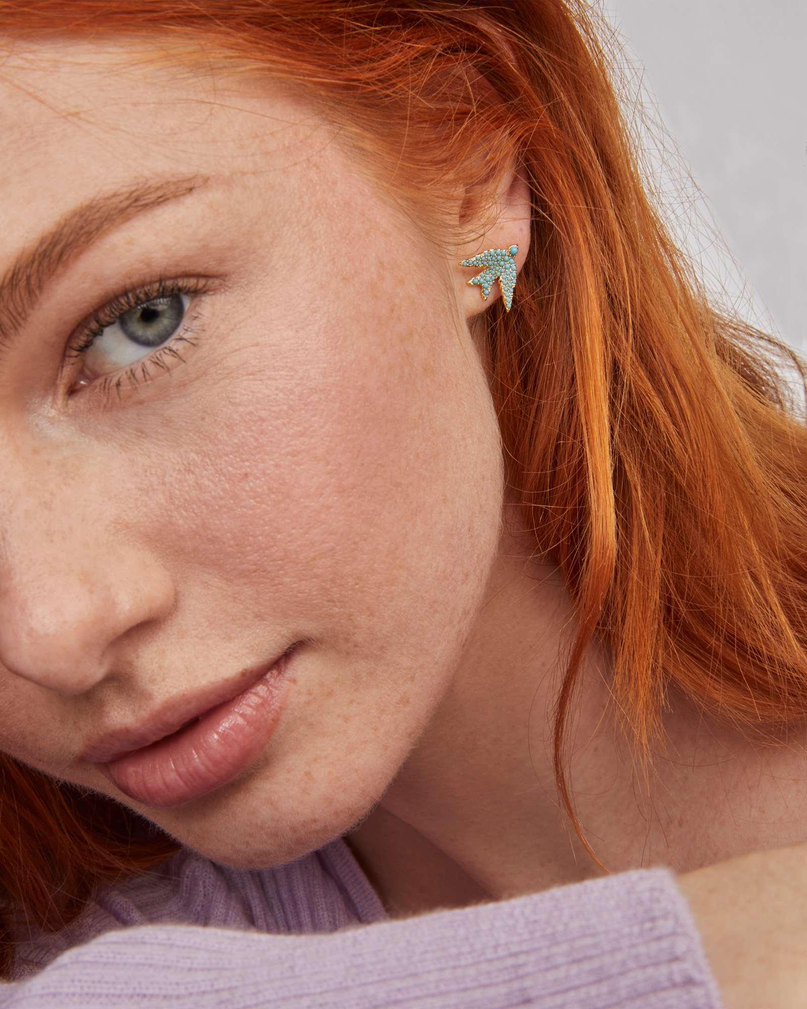 Melody Bird Gold Stud Earrings Product Image