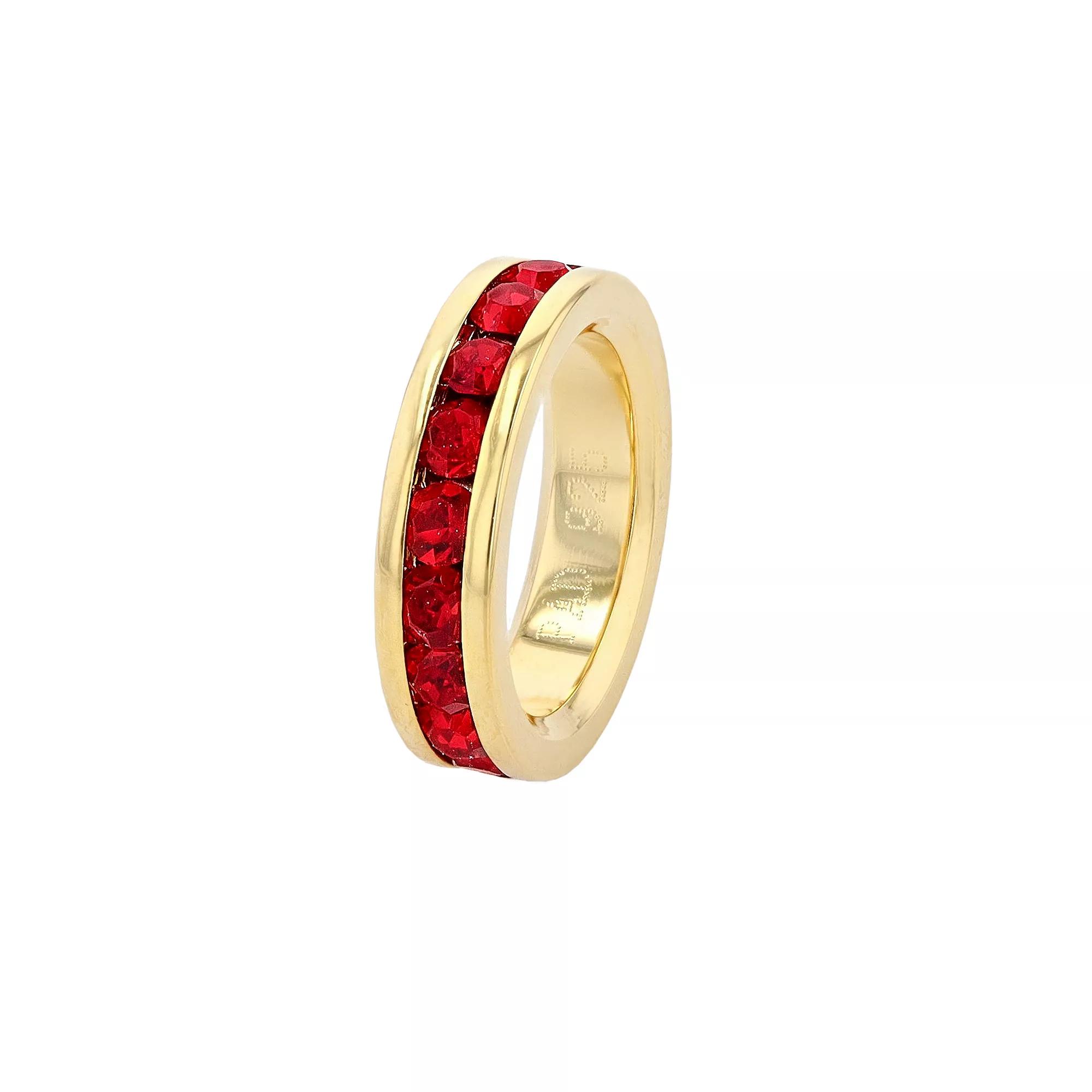 Traditions Jewelry Company 18k Gold Over Silver Birthstone Crystal Eternity Charm, Womens, Gold Over Sterling Jan Product Image