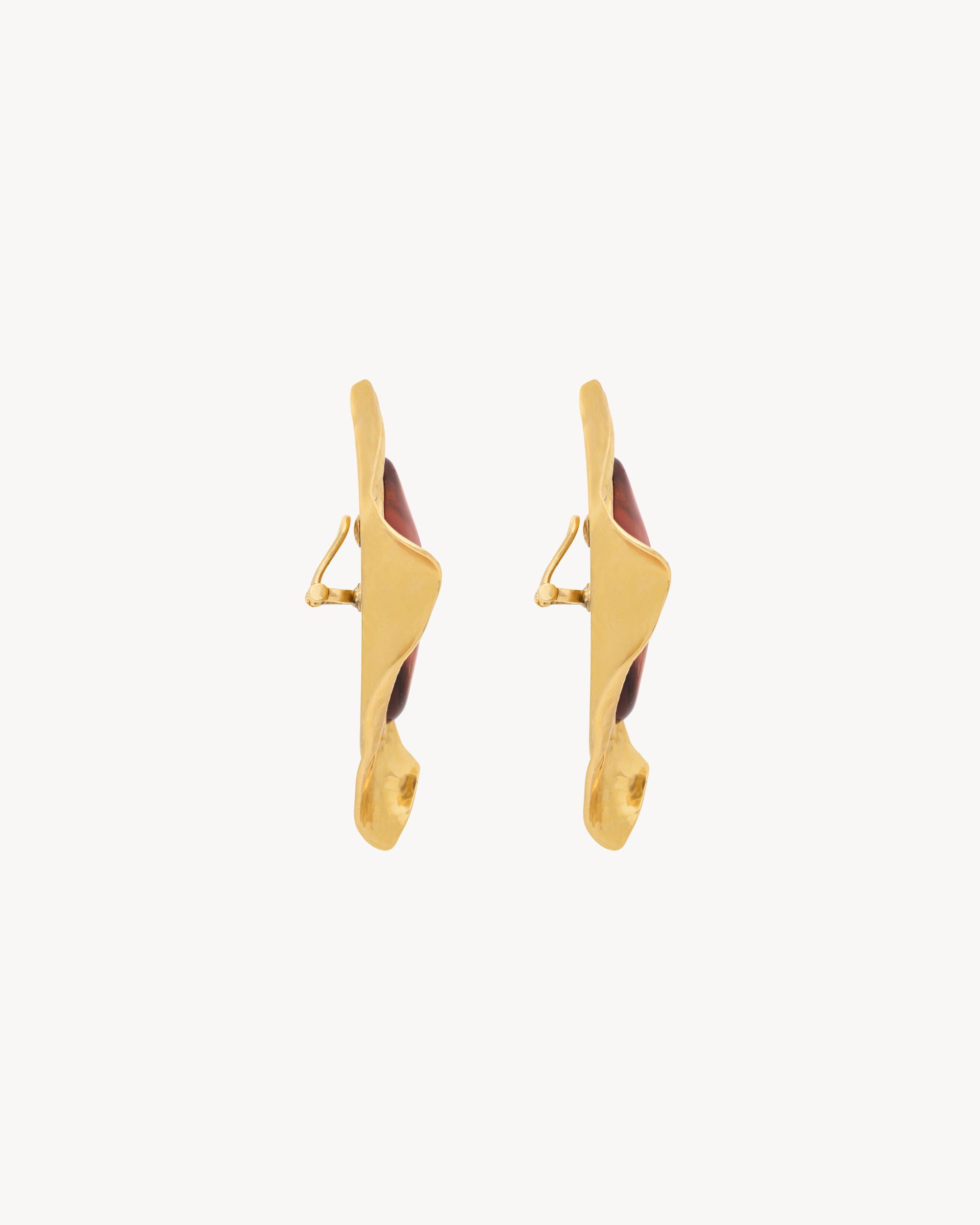 cabochon earrings in resin and metal Product Image