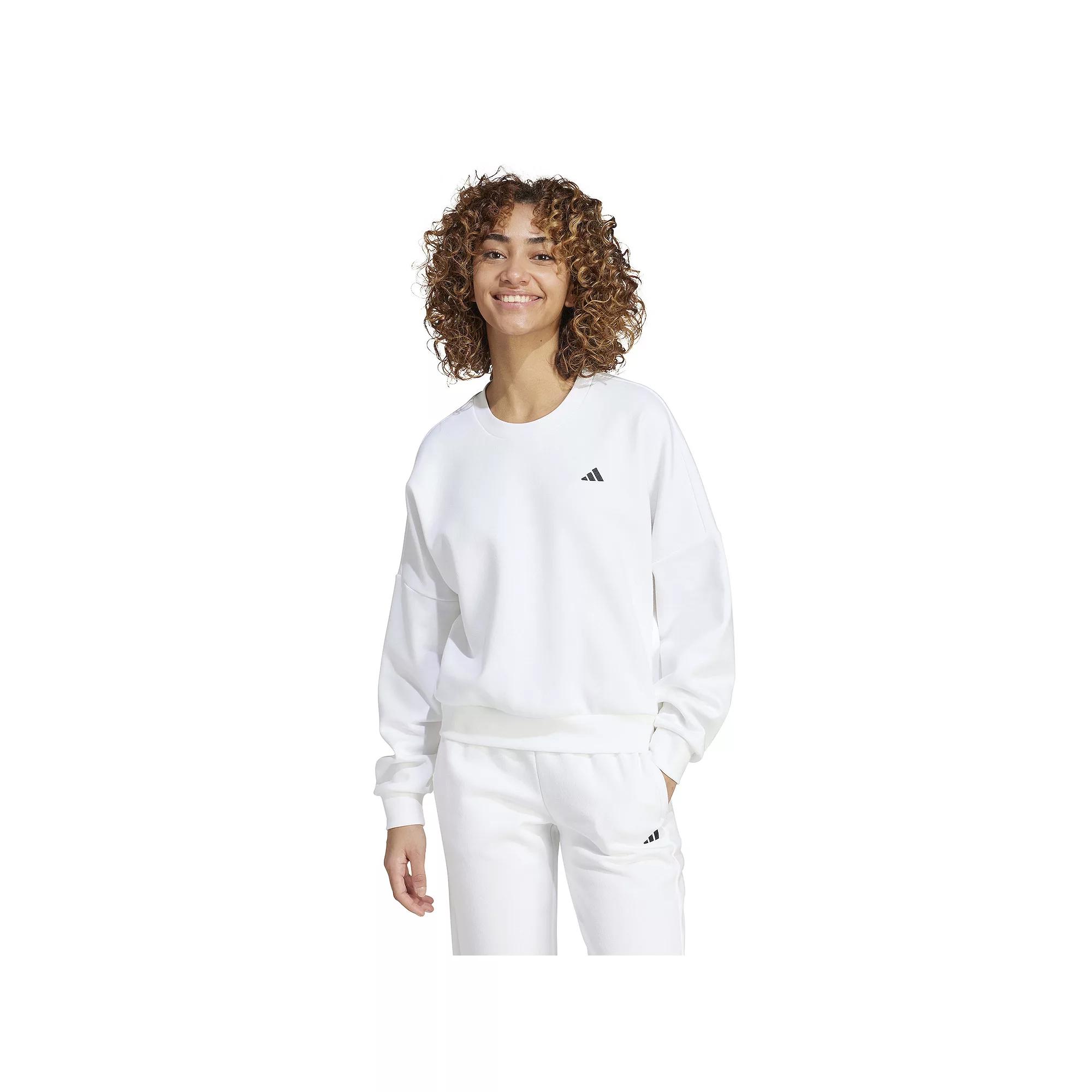 Women's adidas Essentials Feel Cozy Sportswear Sweatshirt, Size: XL, White Product Image