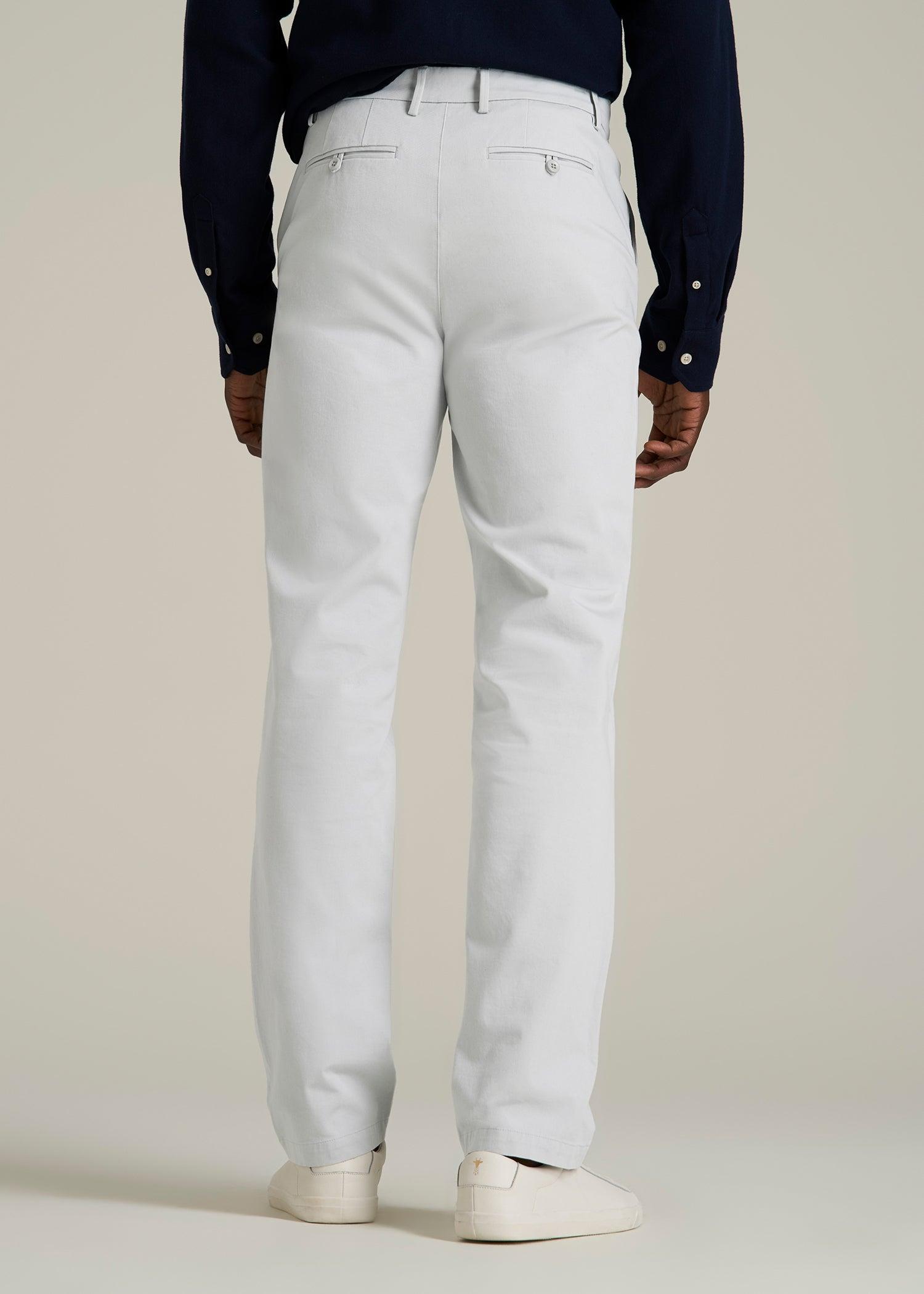 4 Way Stretch Commuter TAPERED Chino Pants for Tall Men in Silver Drop Male Product Image