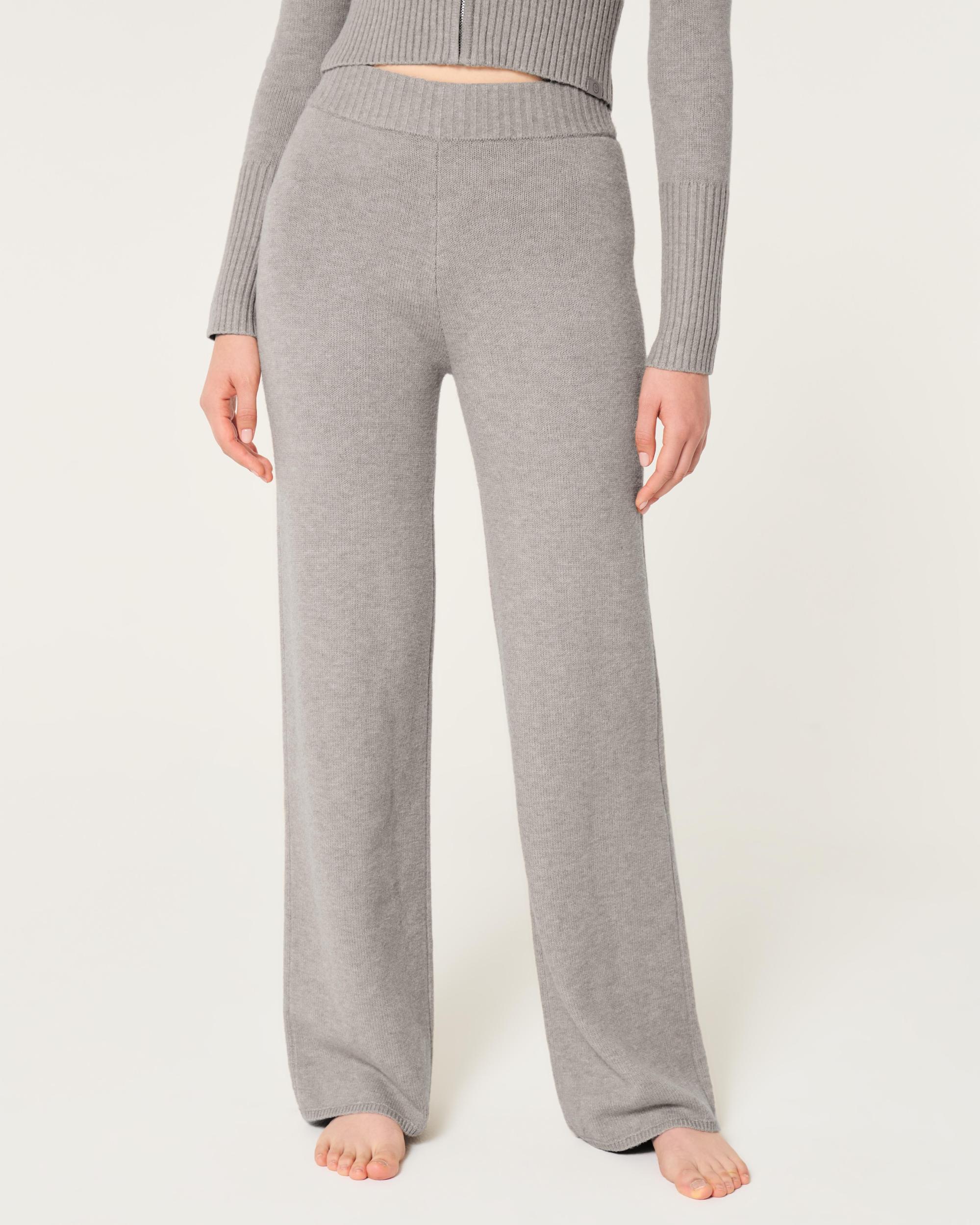 Gilly Hicks Sweater-Knit Straight Pants Product Image
