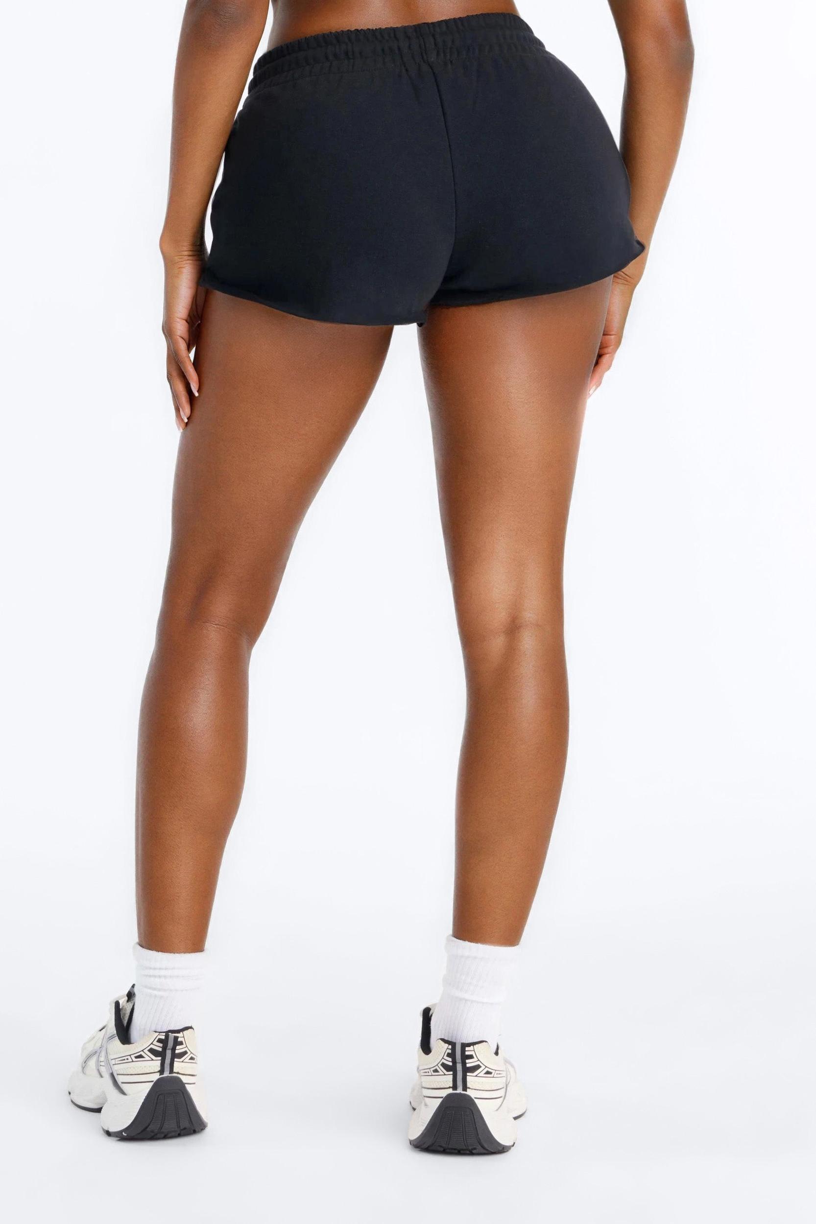 No Limits Raw Hem French Terry Short - Black Female Product Image