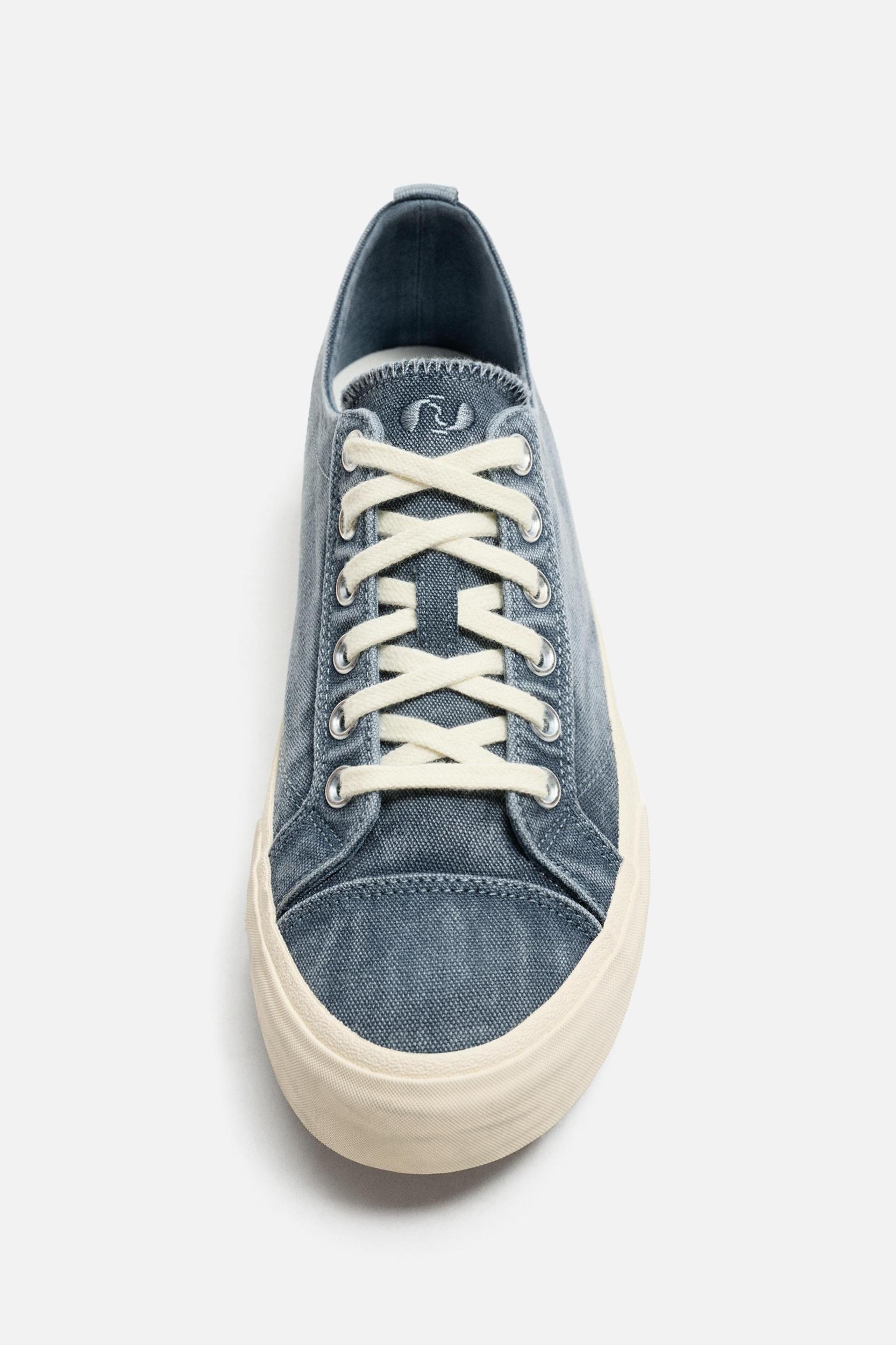 DISTRESSED FABRIC SNEAKERS Product Image