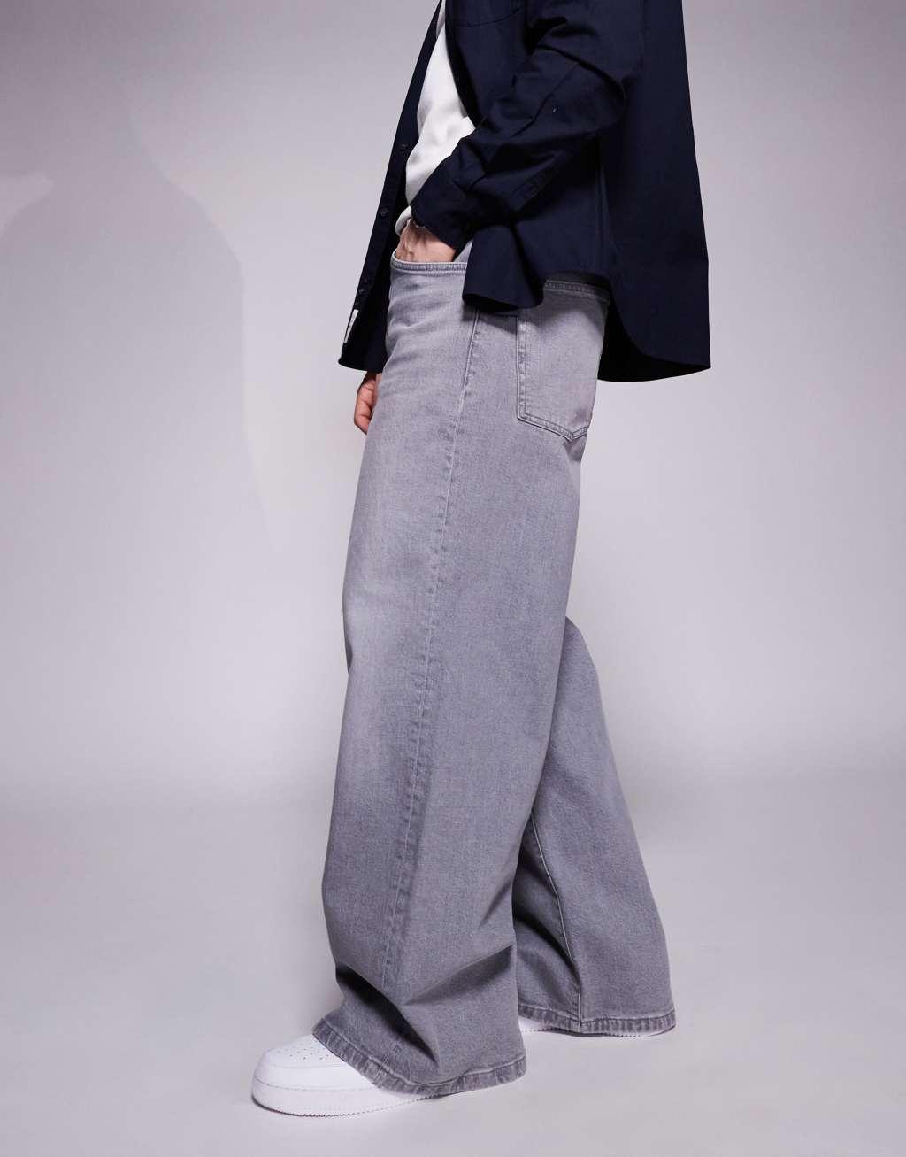 ASOS DESIGN super baggy jeans in gray Product Image