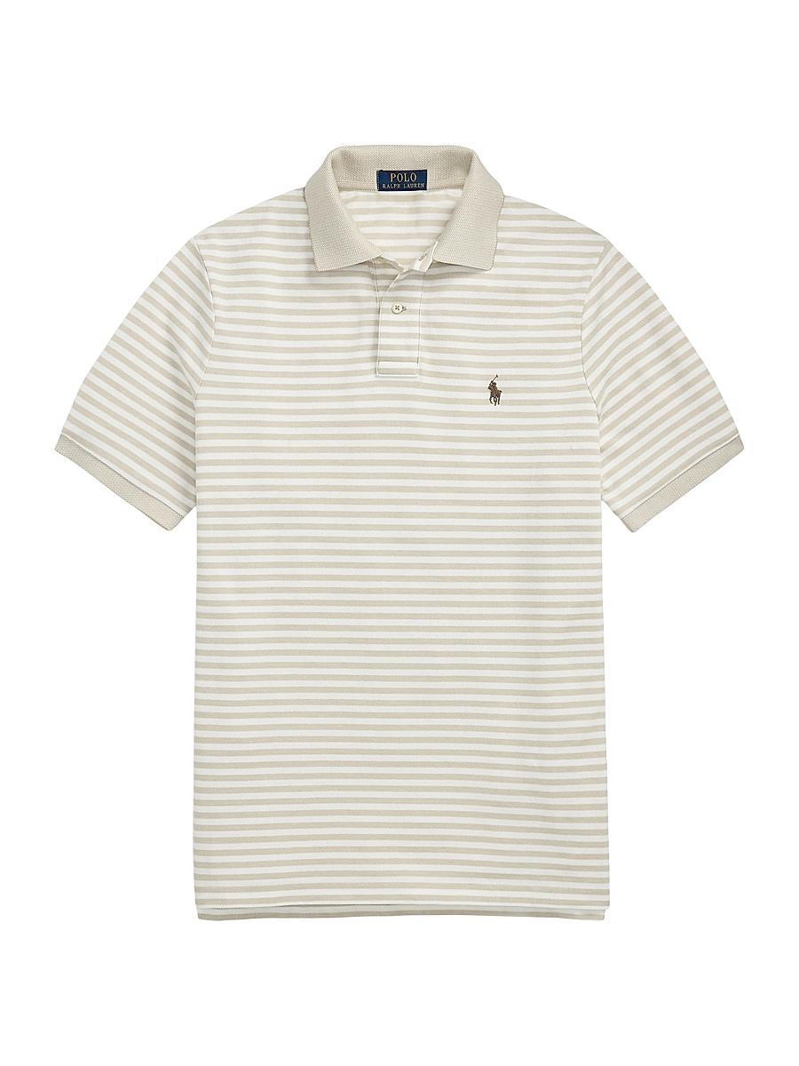 Mens Classic-Fit Striped Mesh Polo Shirt Product Image