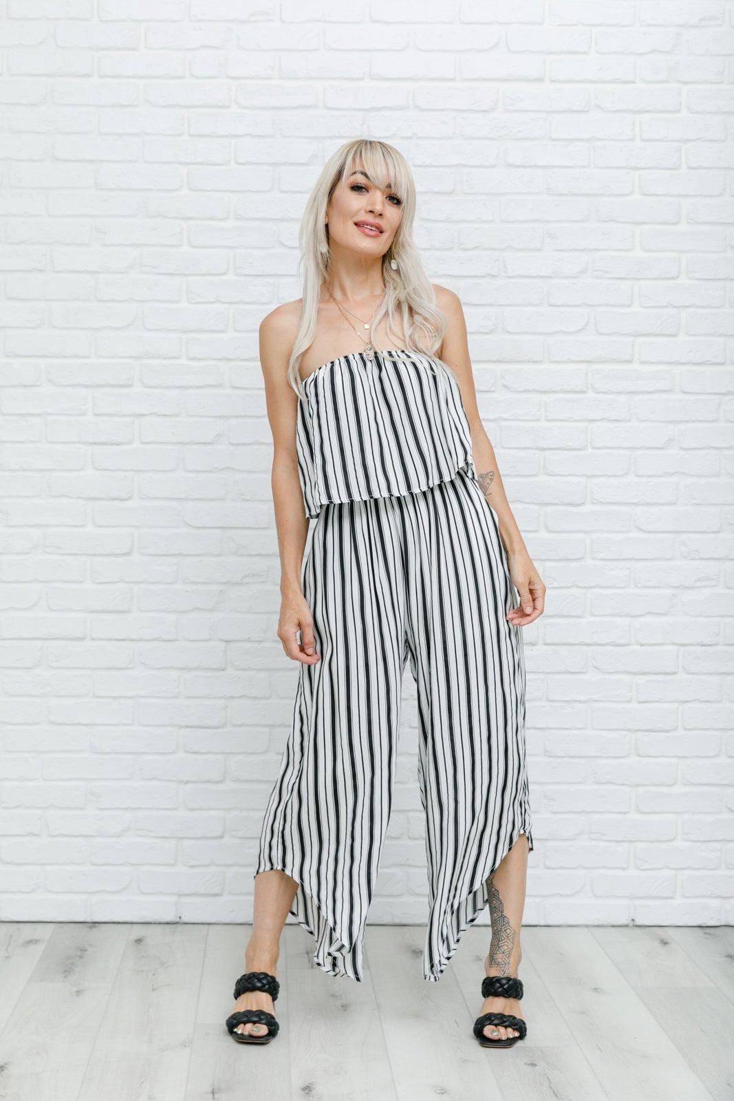 Modern Stripes Sleeveless Jumpsuit (Online Exclusive) Product Image