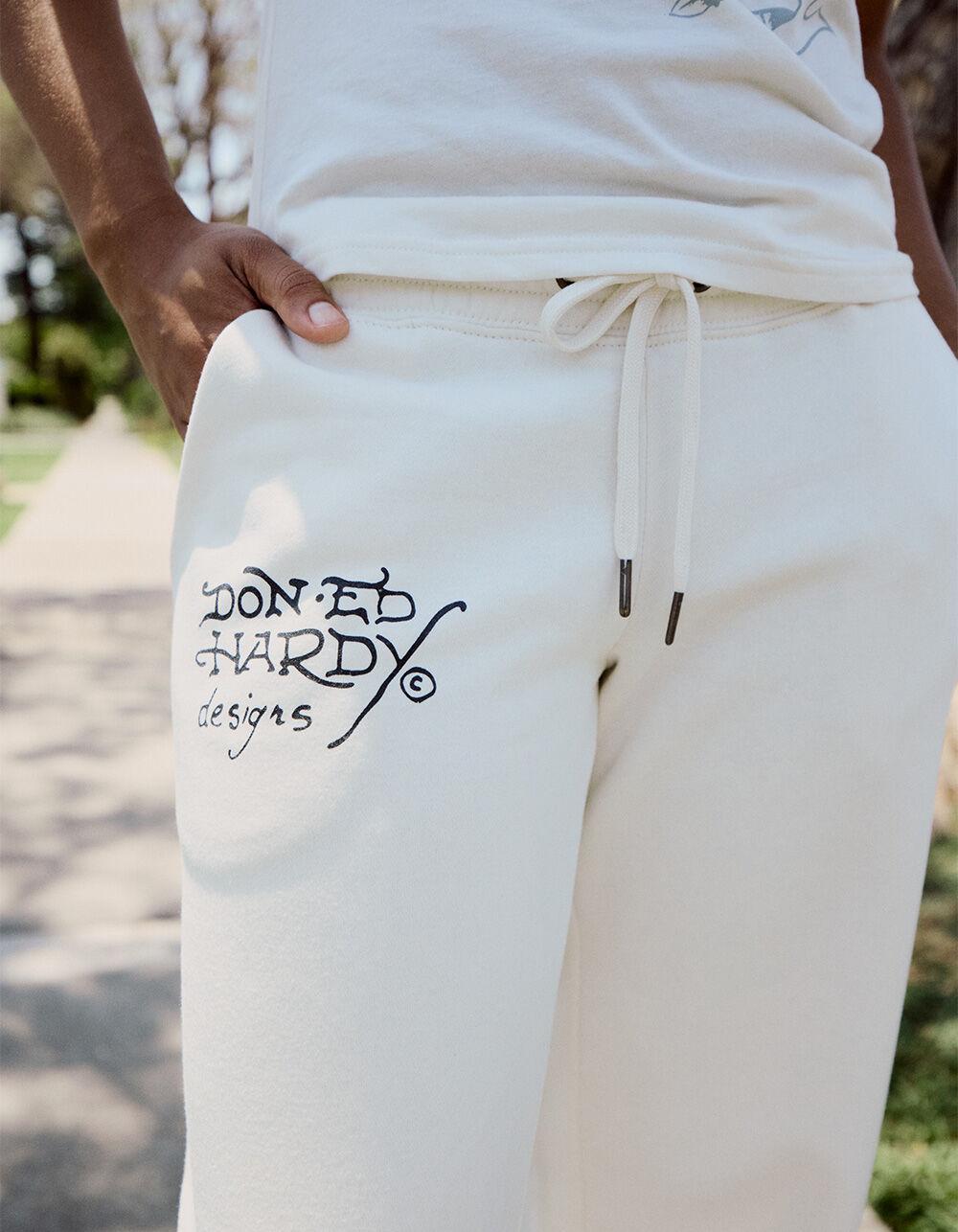 ED HARDY Love Kills Womens Sweatpants - IVORY Product Image