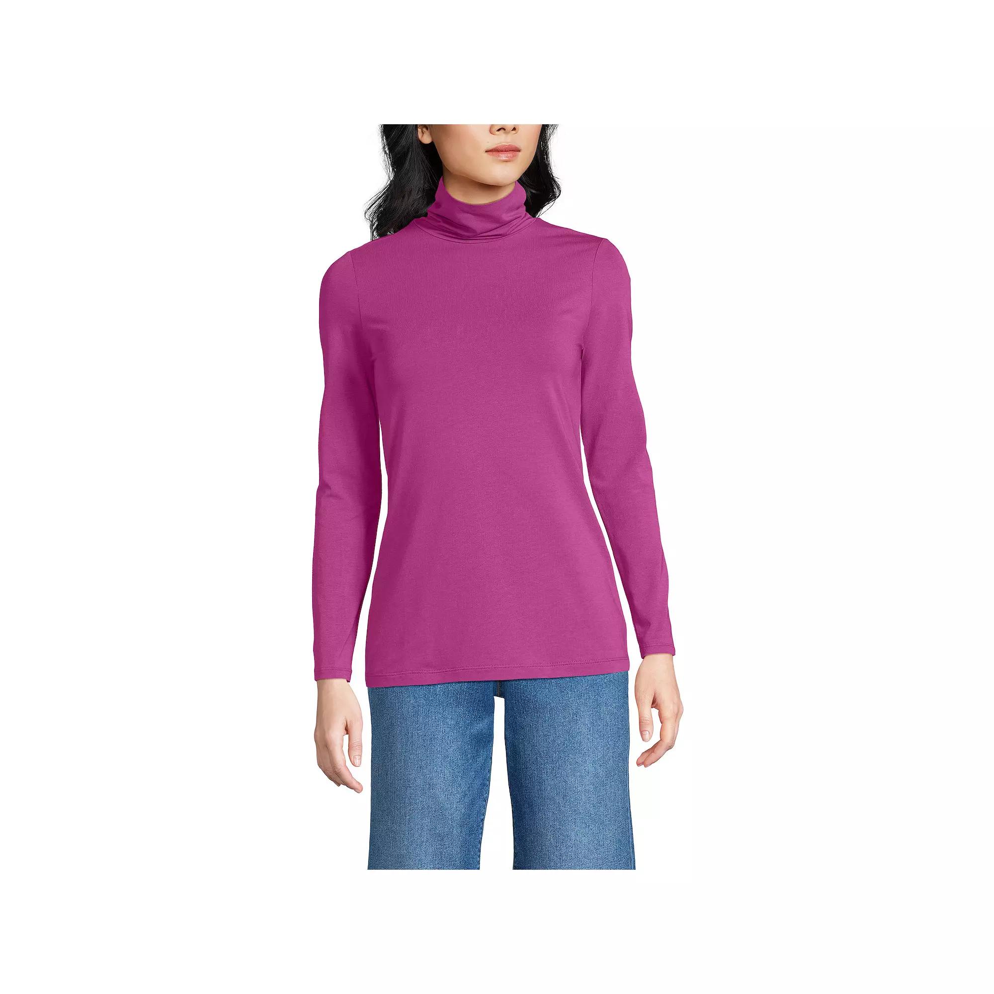 Women's Lands' End Lightweight Fitted Turtleneck,  Product Image