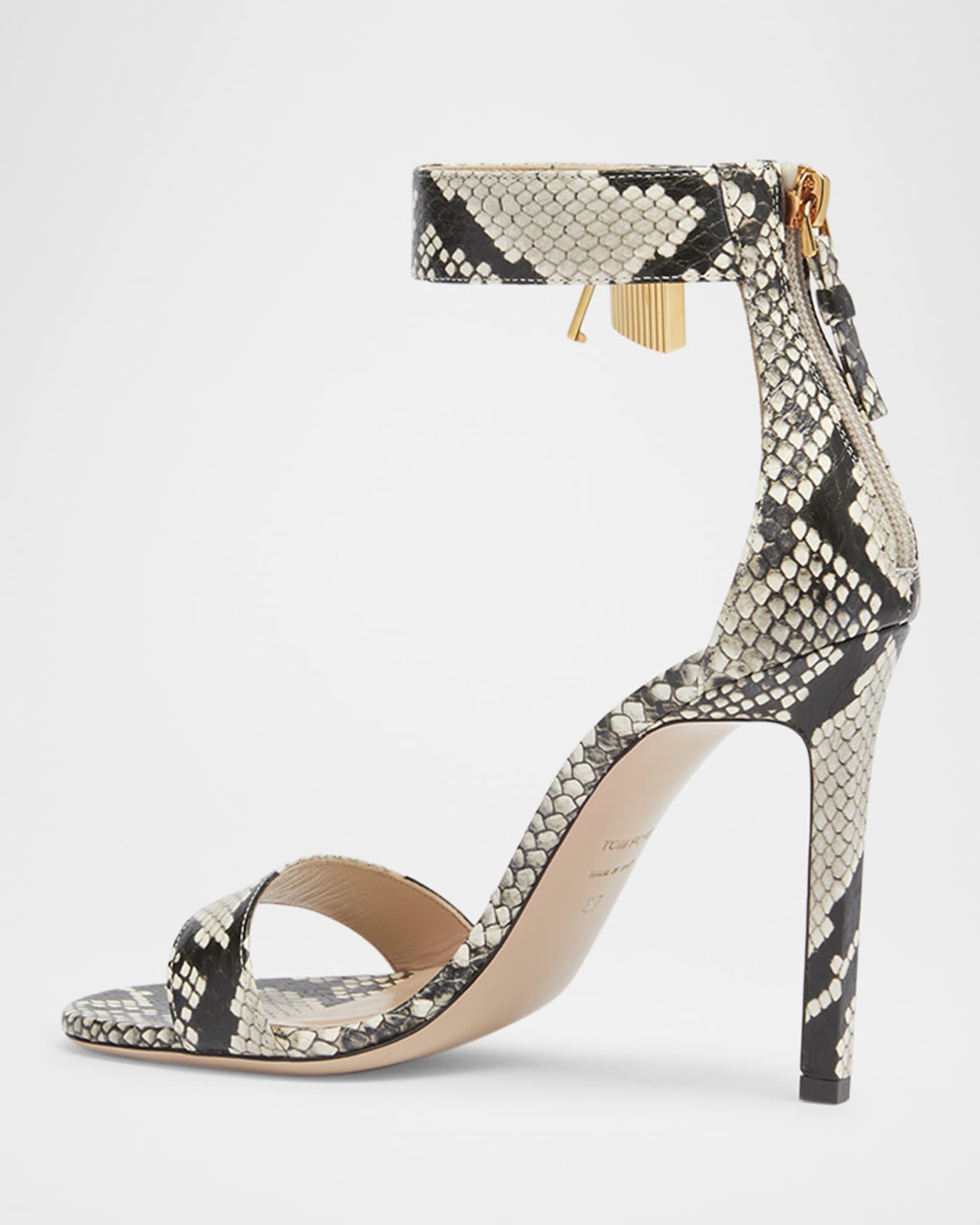 Lock Python Embossed Ankle-Cuff Sandals Product Image