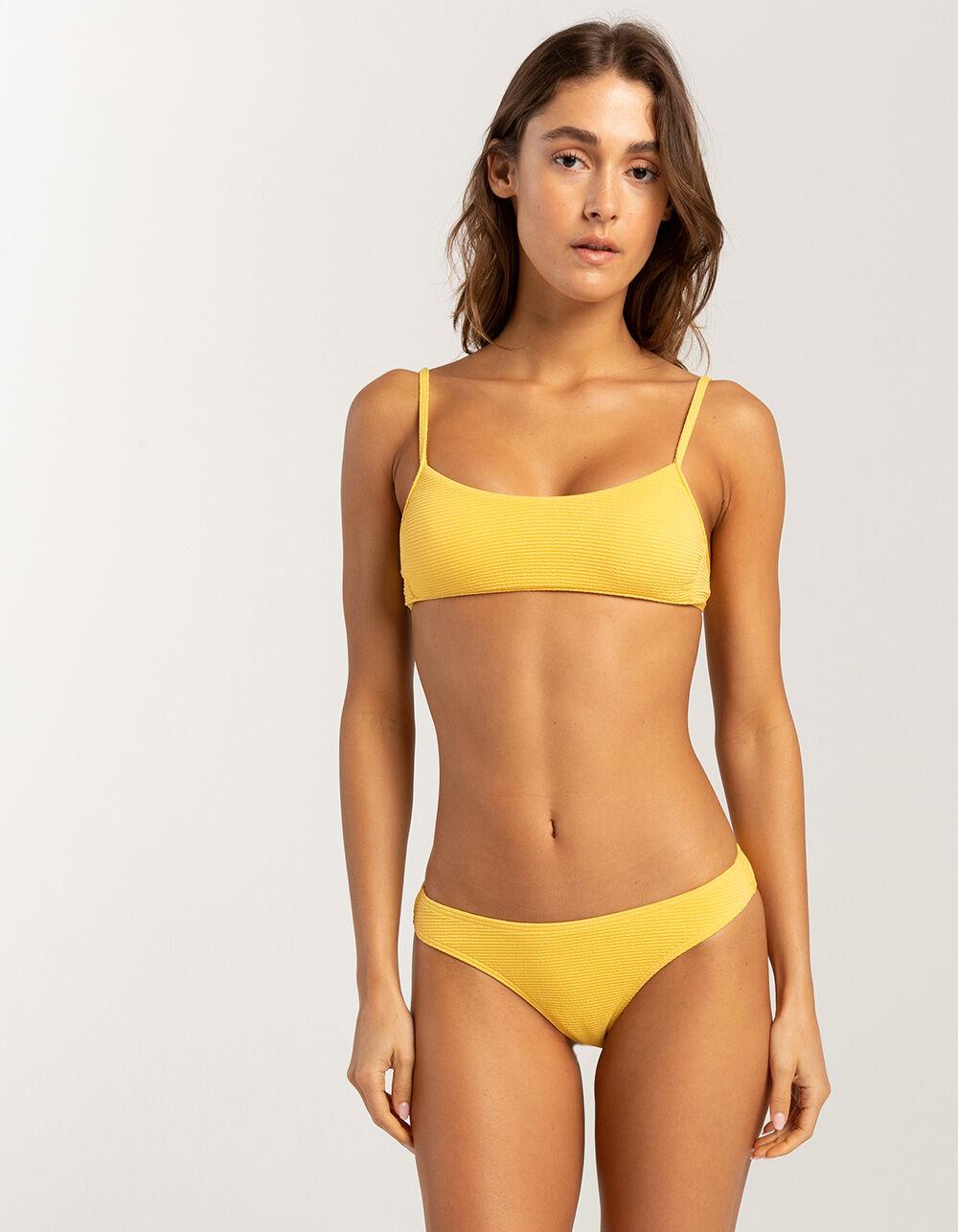 FULL TILT Texture Bralette Bikini Top - YELLOW Product Image